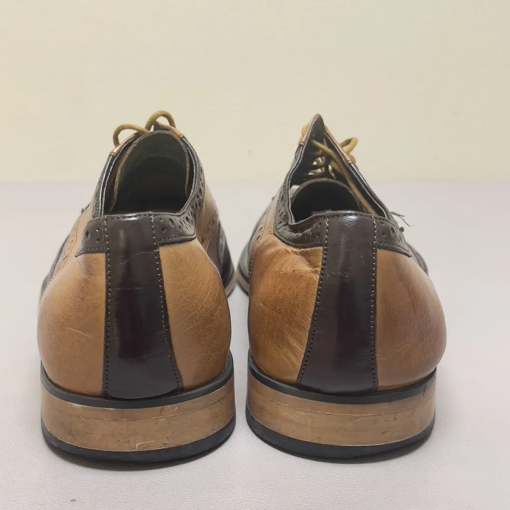 Stacy Adams Shoes Wingtip Oxford Men 12 D Brown Tri Color  Tinsley Dress Lace Up
